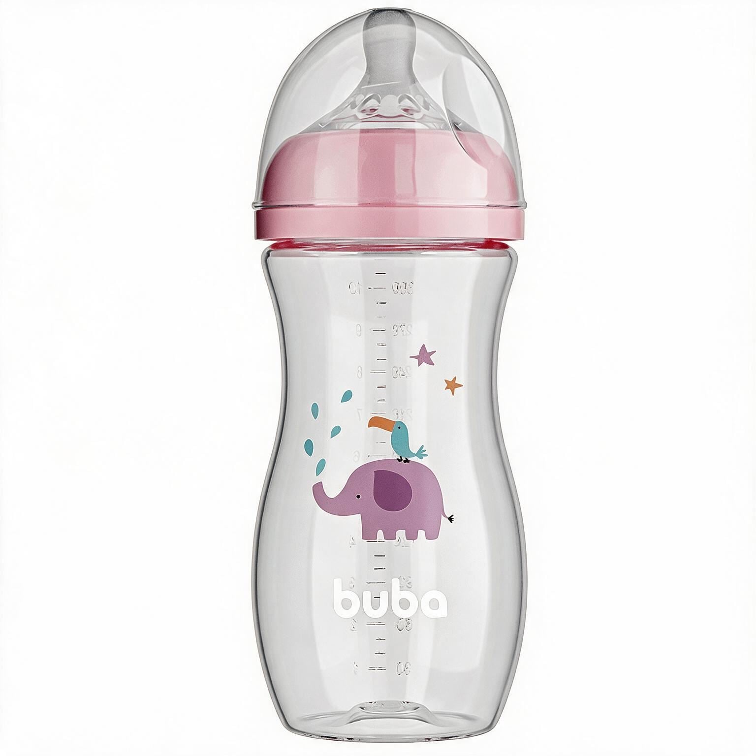 Mamadeira Easy Flow Buba 330Ml - Elefante Rosa
