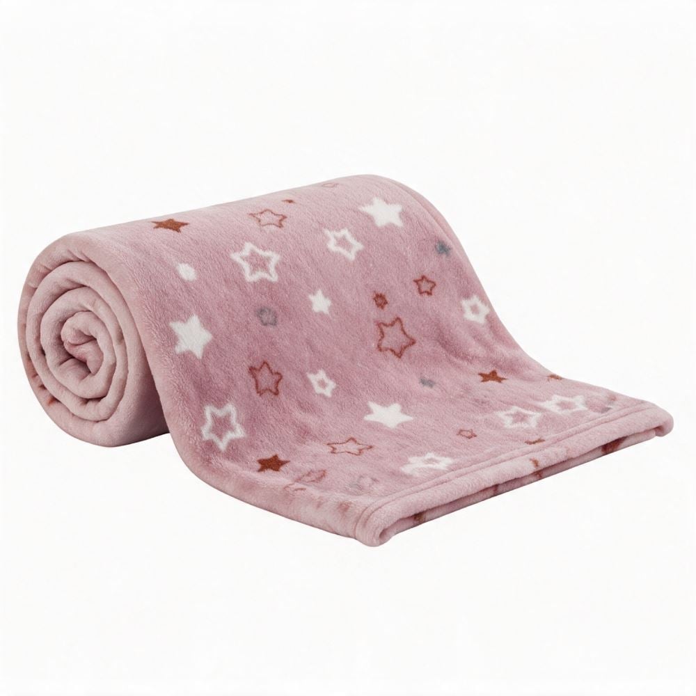 Manta de Bebê Microfibra 90X110cm Havan Baby 1 Peça - Estrelas Rosa