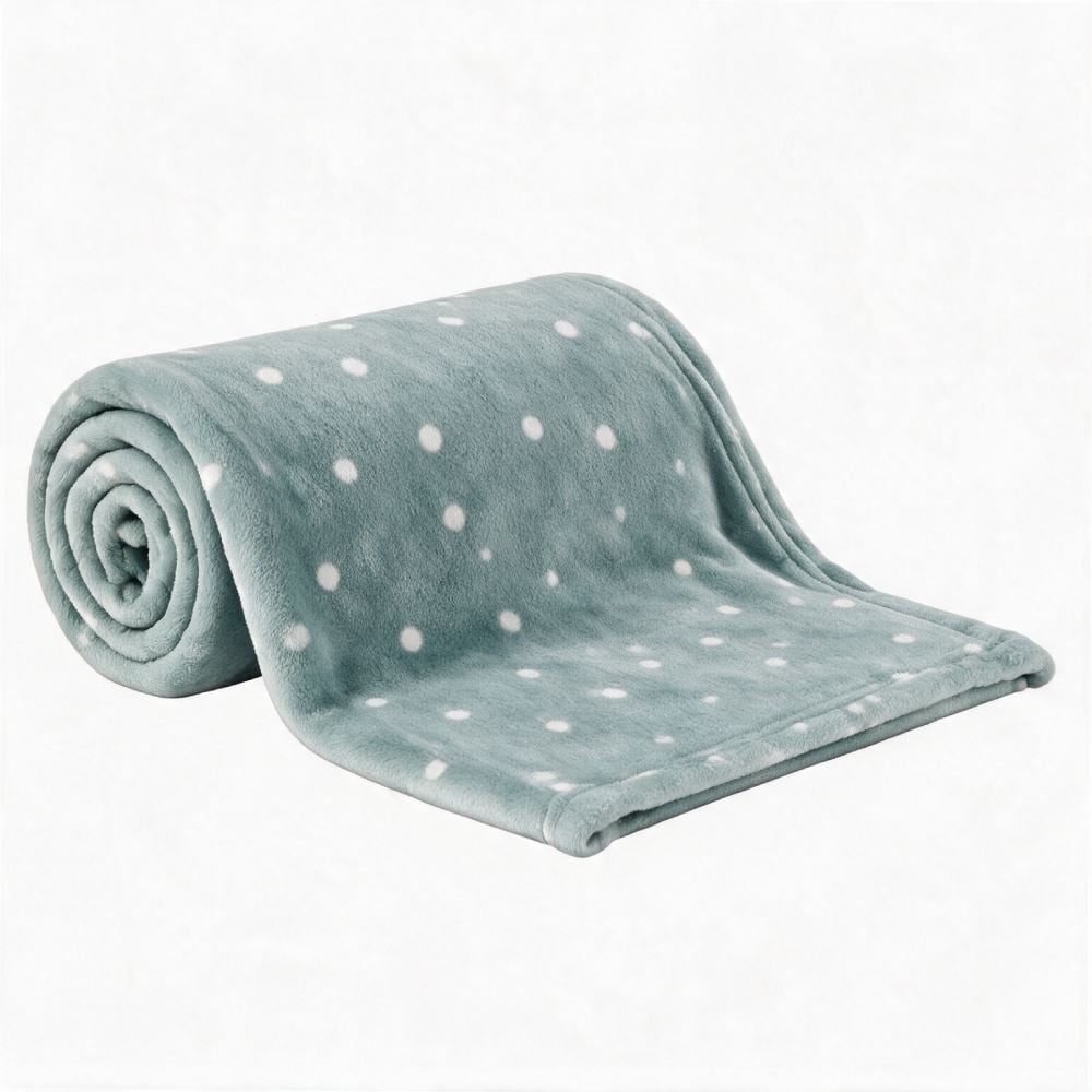 Manta de Bebê Microfibra 90X110cm Havan Baby 1 Peça - Poá Aqua