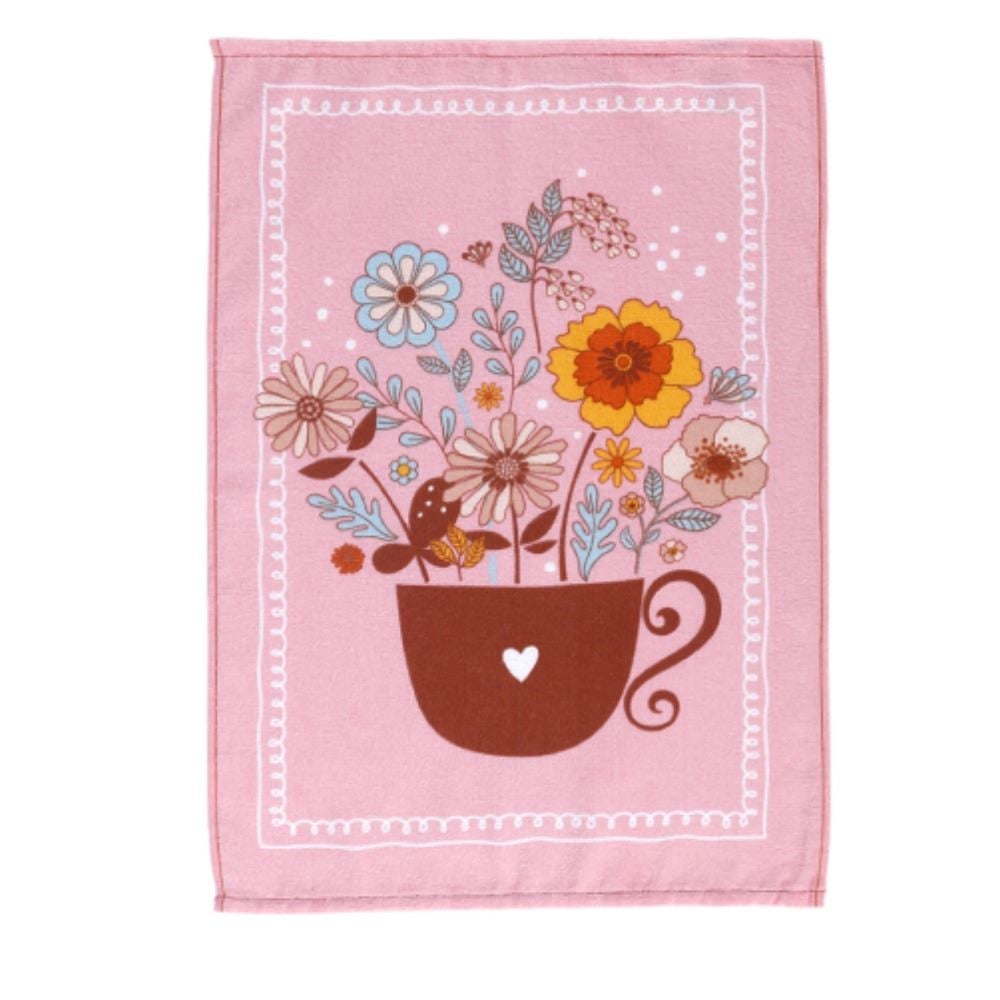 Pano de Copa 100% Algodão Felpudo Döhler 1 Pç - Flores