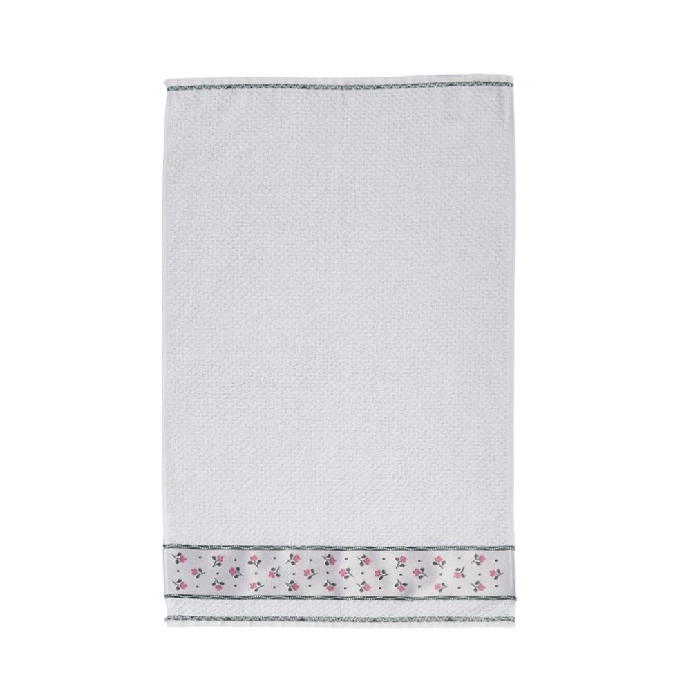 Pano de Copa Felpudo 45Cm X 65Cm Jacquard Döhler - Flores Rosa
