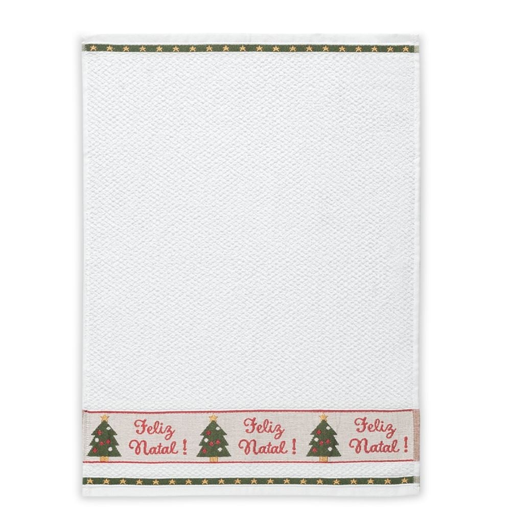 Pano de Copa Jacquard Natal Karsten - Feliz Natal Pinheiro
