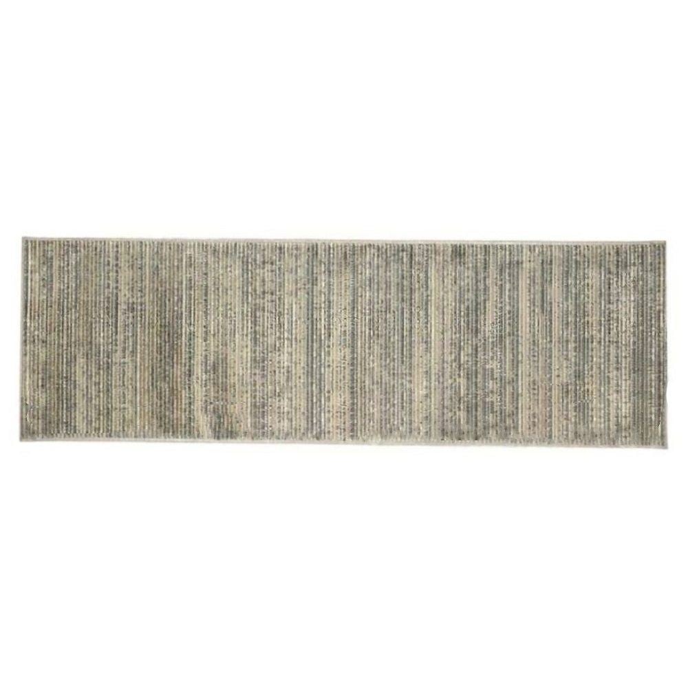 Tapete Passadeira 68Cm X 2,10M Belga Havan Casa - Listras Cinza E Bege
