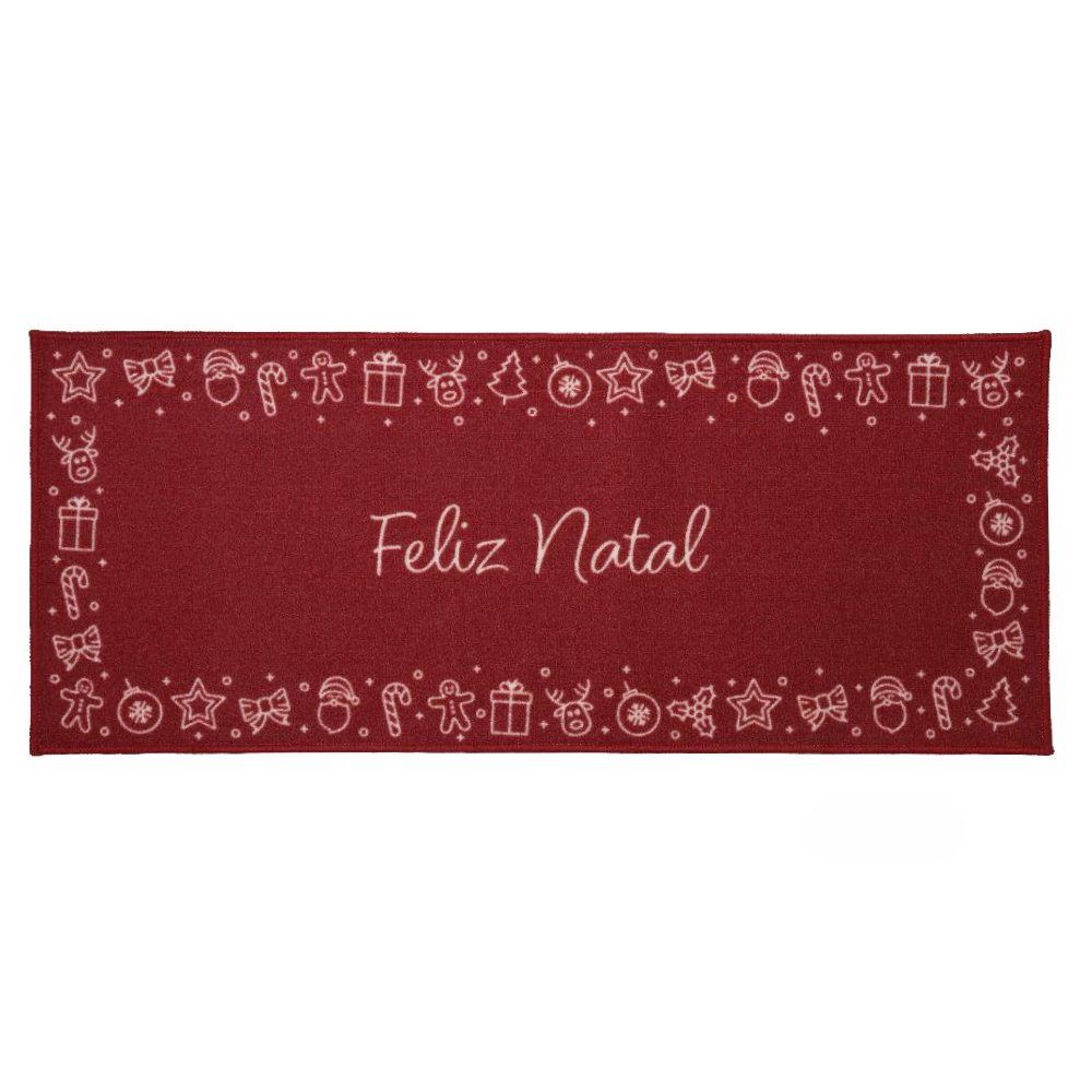 Tapete Decorativo de Natal 50X120 cm Havan Casa - Feliz Natal Vermelho
