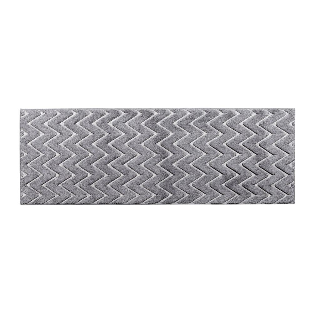 Tapete Passadeira Milano 60Cm X 1,80M Havan Casa - Cinza Chevron