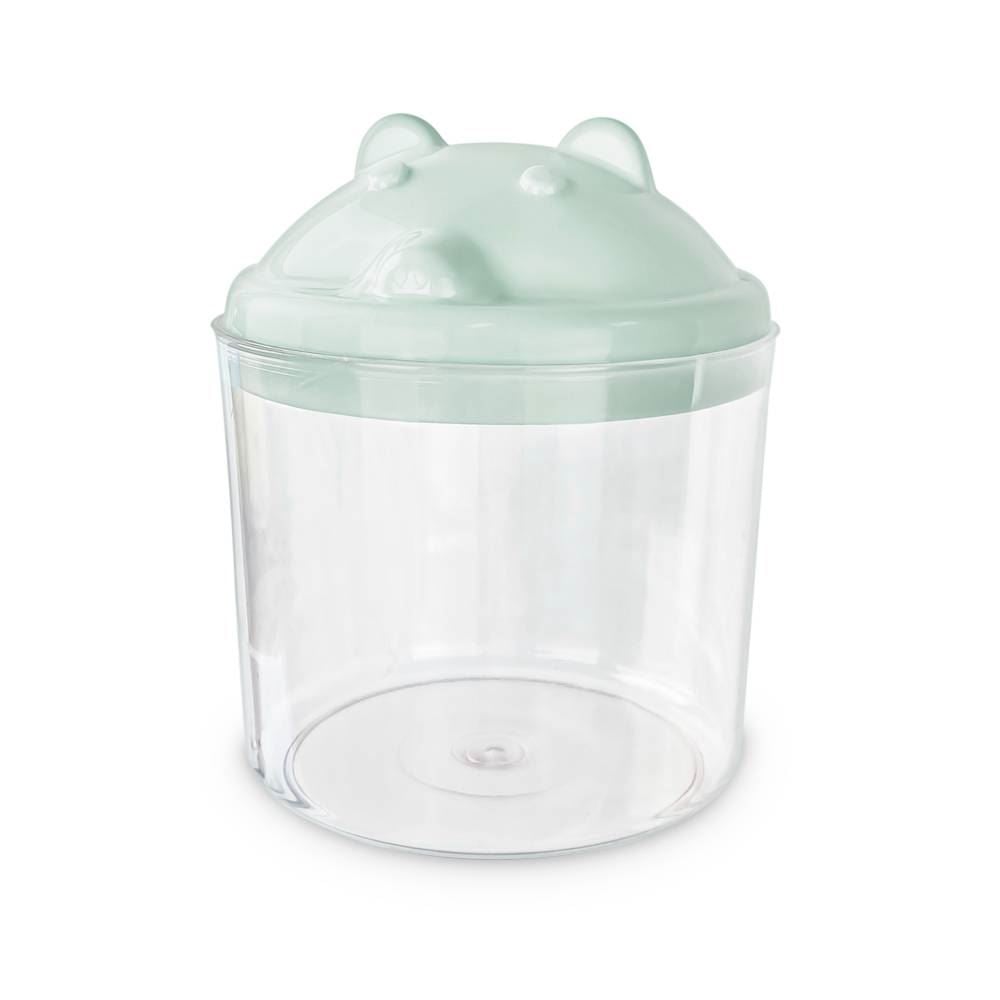 Porta Cotonete Urso Transparente Havan Baby - Verde