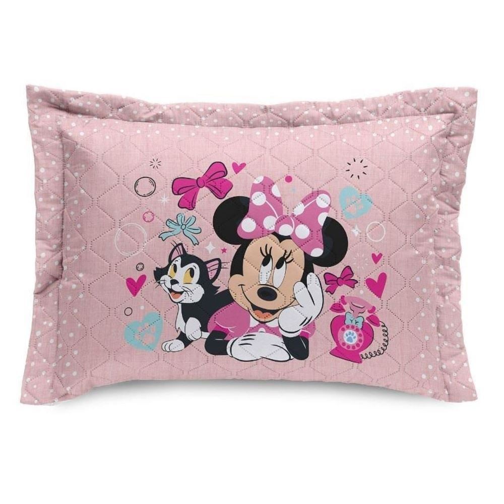 Porta Travesseiro Infantil Estampado Disney Hedrons - Minnie Alegre