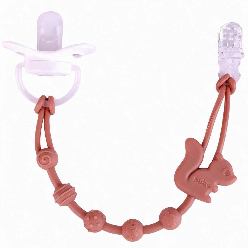 Prendedor de Chupeta em Silicone Cloudy Buba - Esquilo