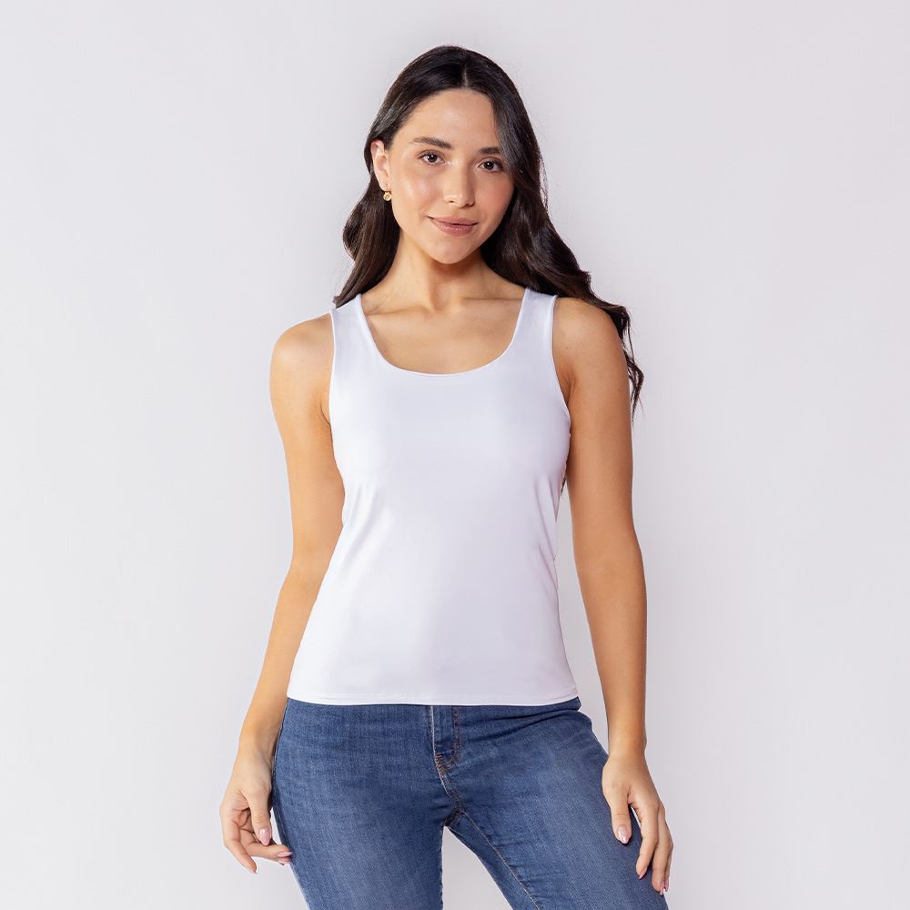 Regata Básica Feminina De Microfibra Patricia Foster Branco