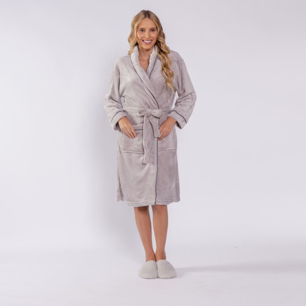 Roupão Requinte m Havan Casa - Cinza