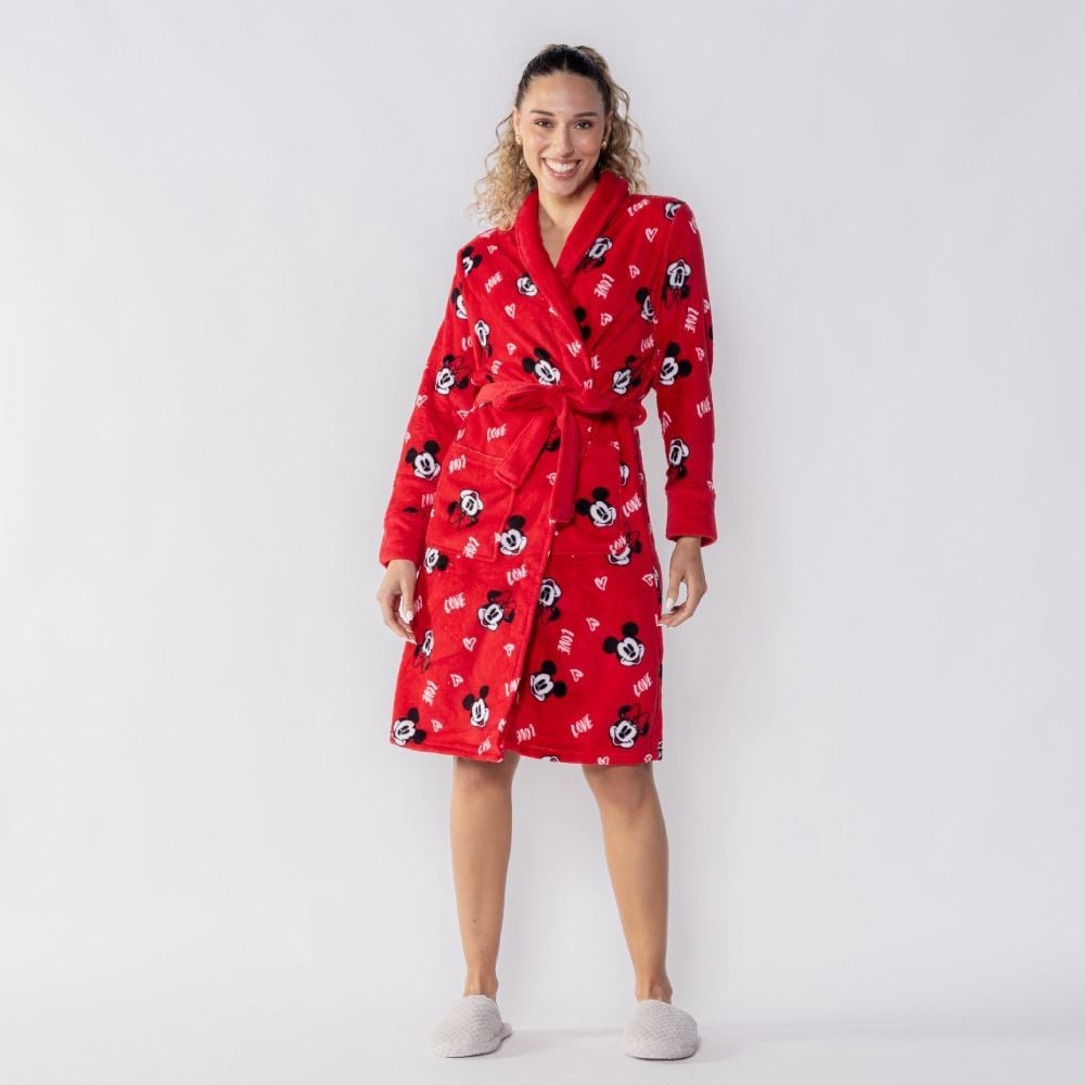 Roupão Adulto Unissex Disney Microfibra m - Mickey e Minnie Lover