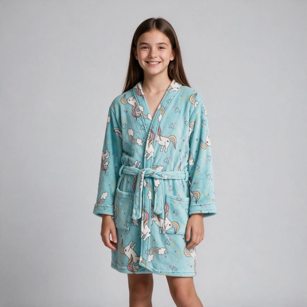 Roupão Infantil G Microfibra Lumini Havan Kids - Unicórnio