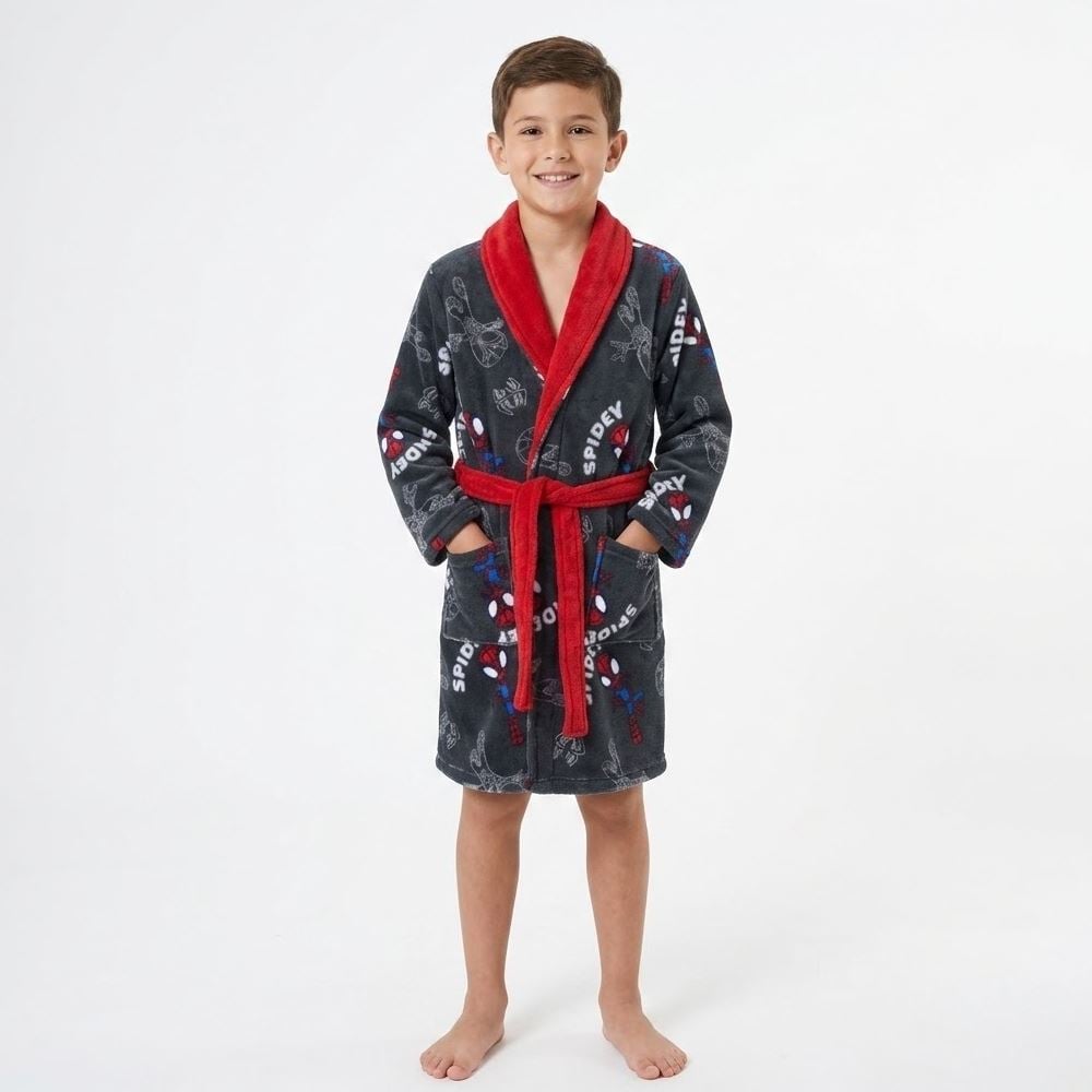 Roupão Infantil m Microfibra Disney - Spidey