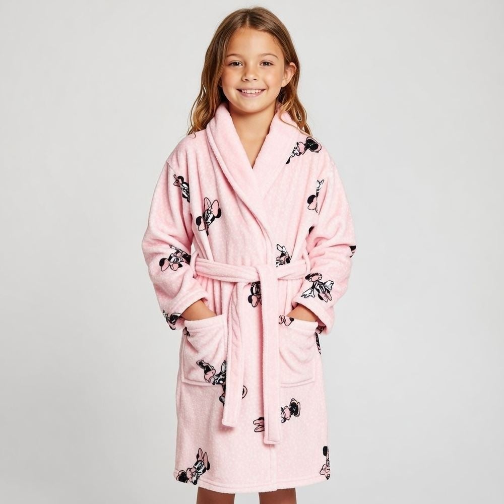 Roupão Infantil M Microfibra Disney - Minnie