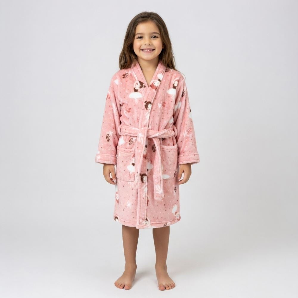 Roupão Infantil m Microfibra Lumini Havan Kids - Bailarina