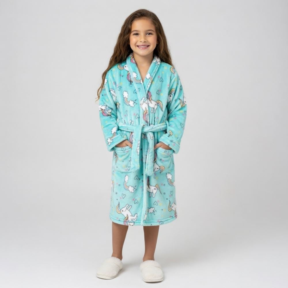 Roupão Infantil m Microfibra Lumini Havan Kids - Unicórnio