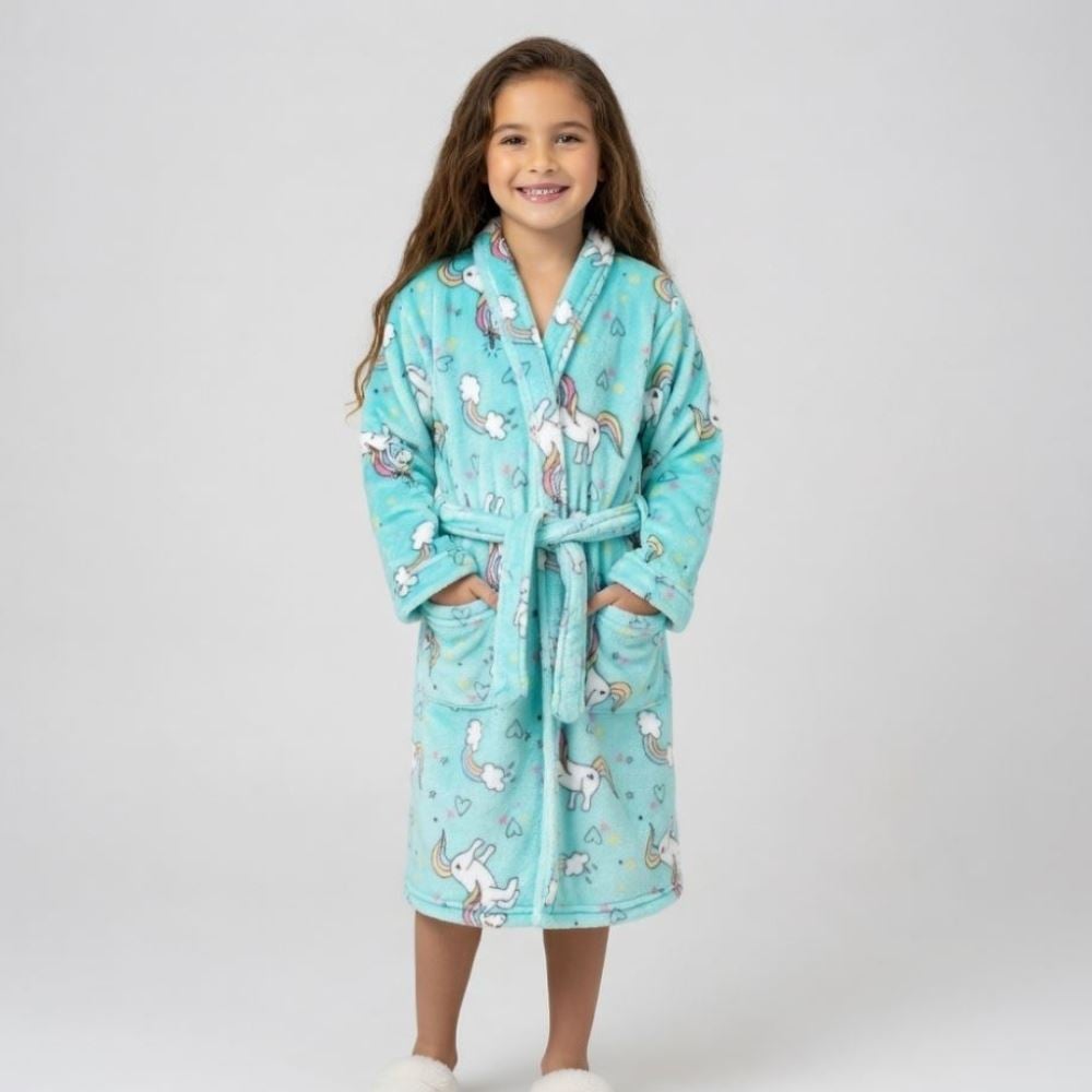 Roupão Infantil M Microfibra Lumini Havan Kids - Unicórnio