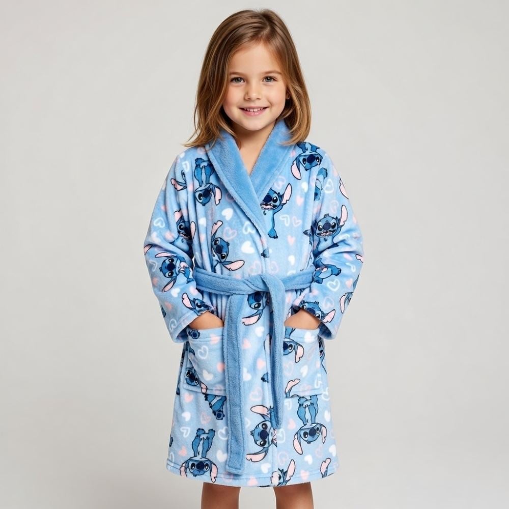 Roupão Infantil P Microfibra Disney - Stitch