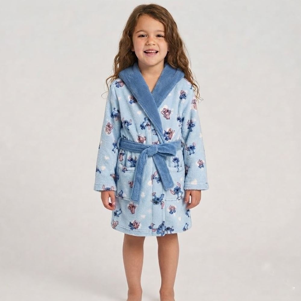 Roupão Infantil P Microfibra Disney - Stitch e Angel 2