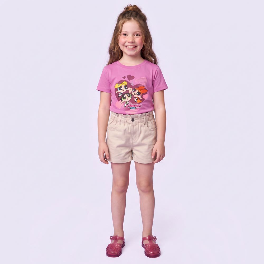 Short Clochard Infantil Menina 4 a 10 Anos Marmelada Areia
