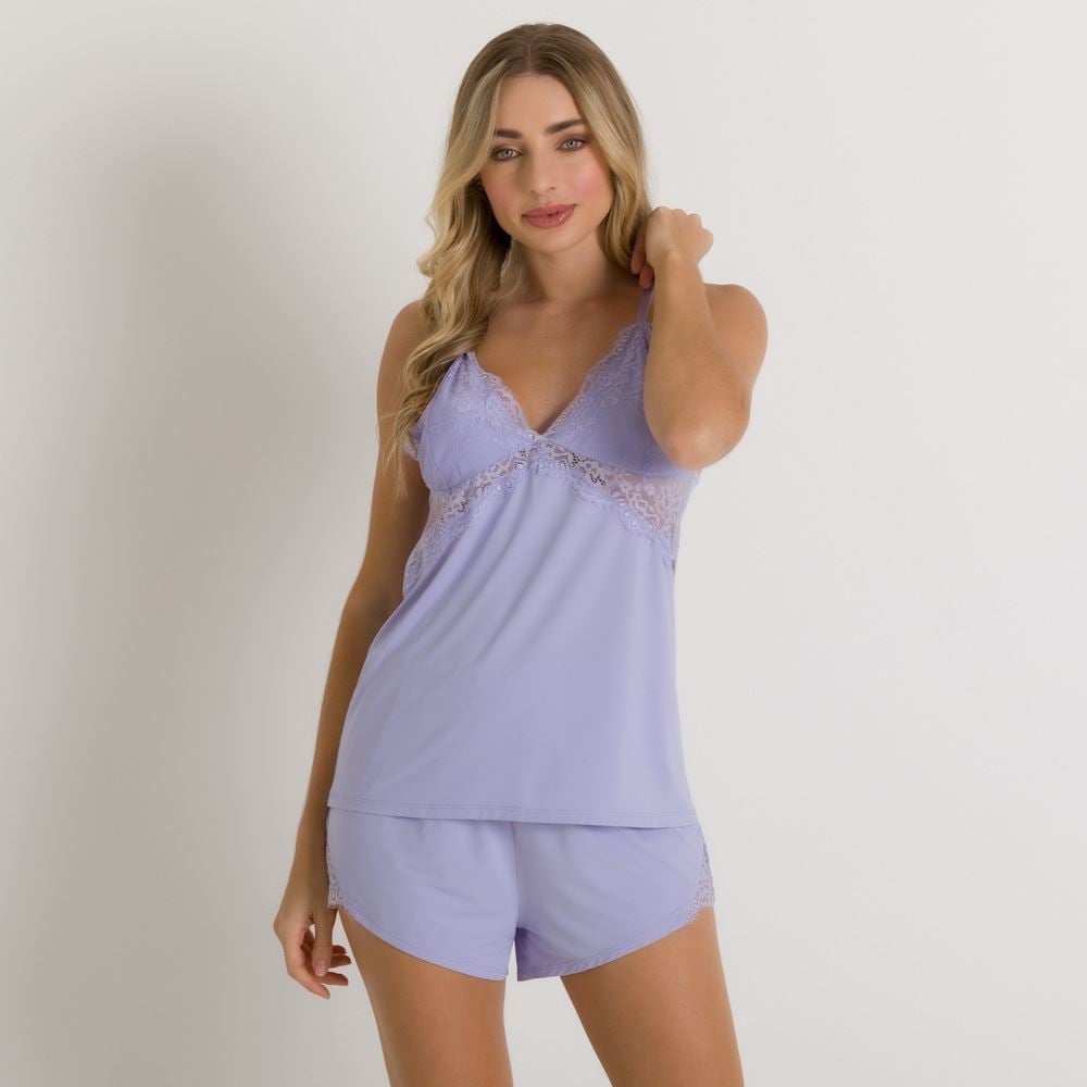 【新品】maimia Weekend Set +ショーツ LILAC BABE Short Doll Em Poliamida Com Renda Camila Moretti Lilas