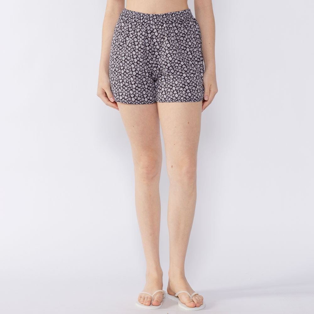 Short Tactel Feminino Boby Blues Floral Preto