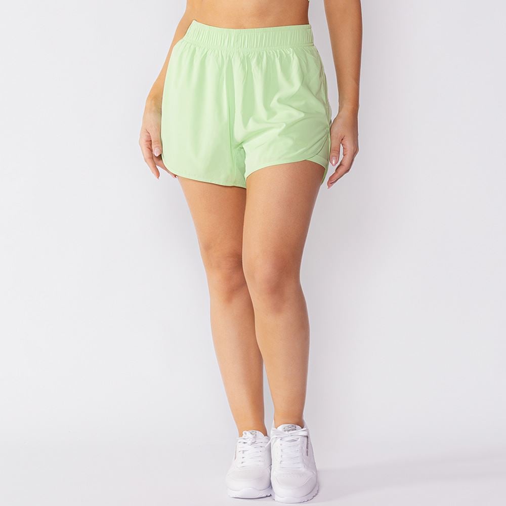 Short Fitness Feminino De Tactel Scream Menta