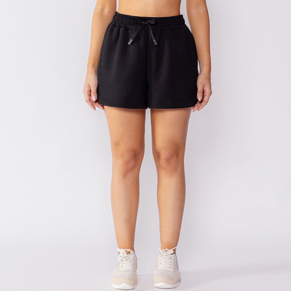 Short Fitness Feminino Interlock Scream Preto