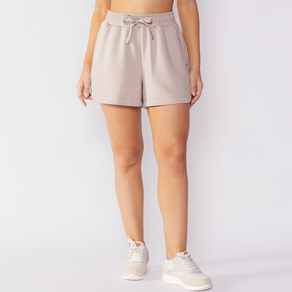 Short Fitness Feminino Interlock Scream Areia