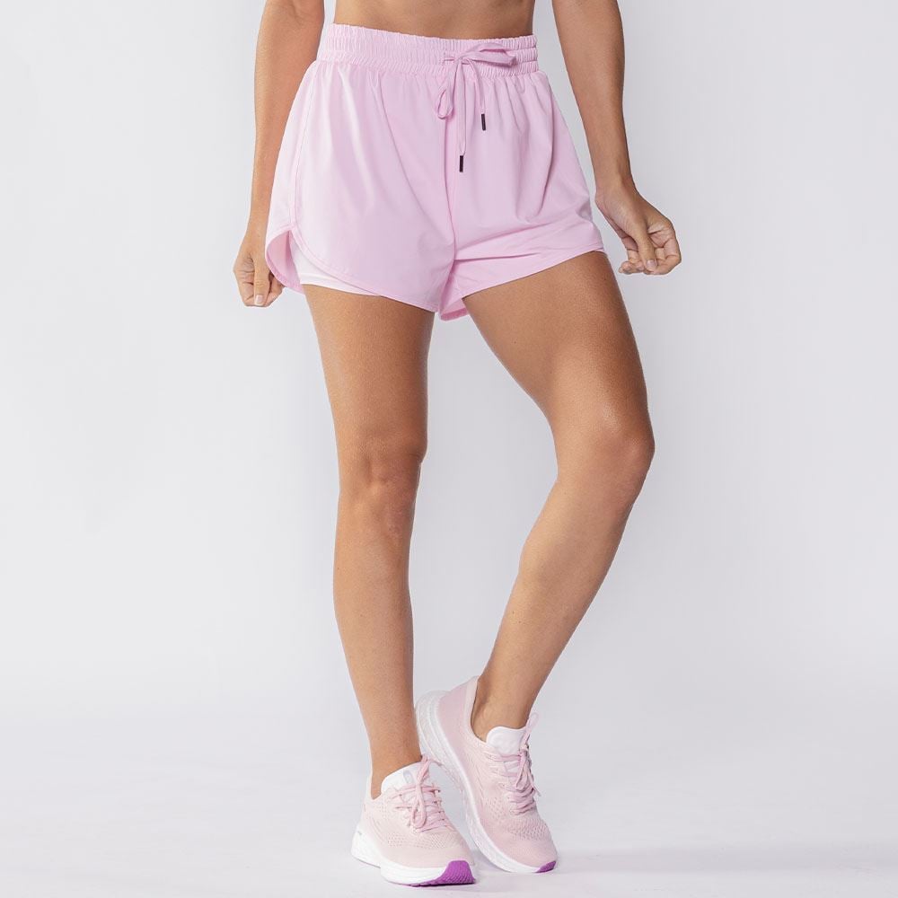 Short Fitness Feminino Duplo Tactel Scream Rosa 13-2806