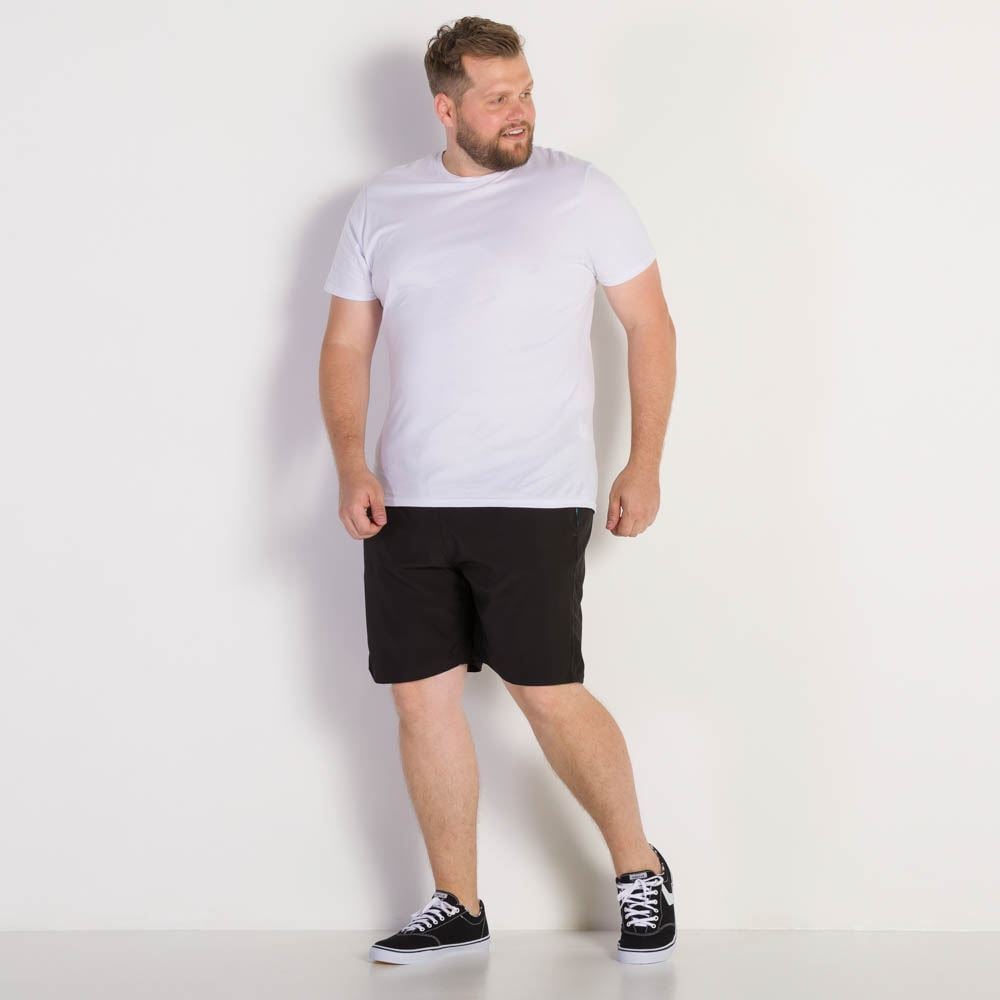 Shorts Plus Size com Elastano Liso Marc Alain Plus Preto