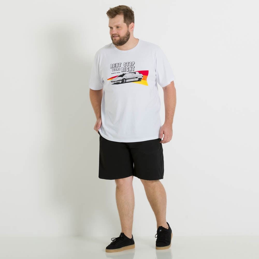 Shorts Plus Size Liso Marc Alain Preto