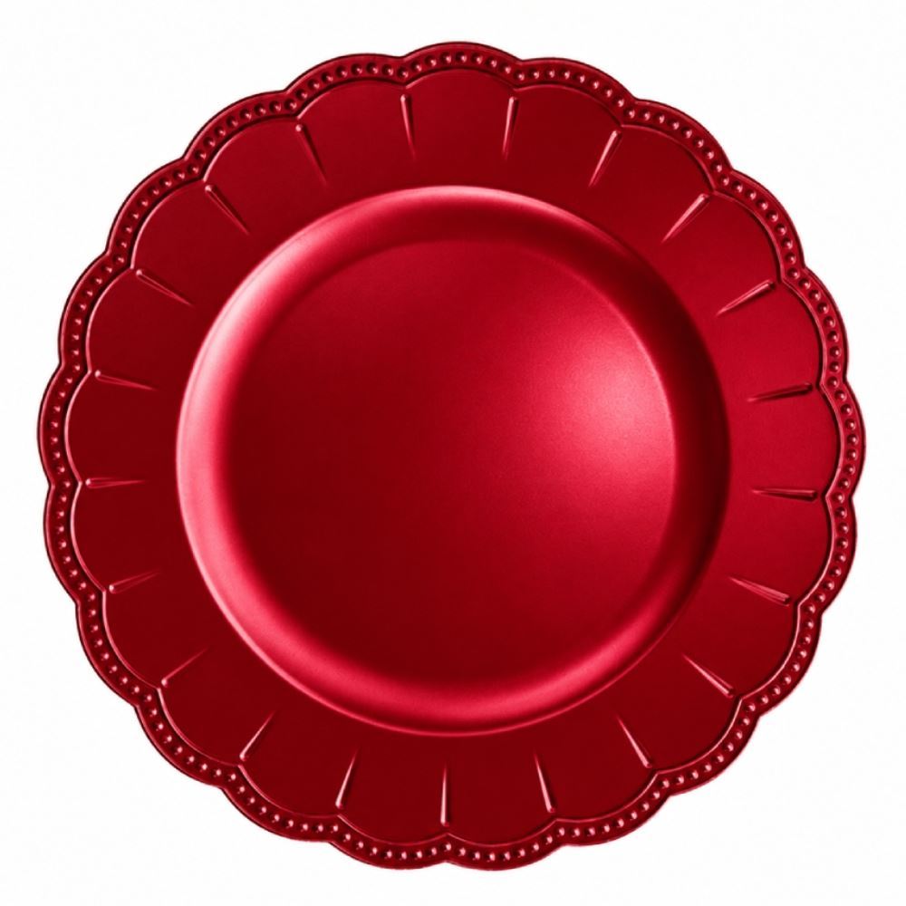 Sousplat Belmonte Havan Casa 33Cm - Vermelho Metal