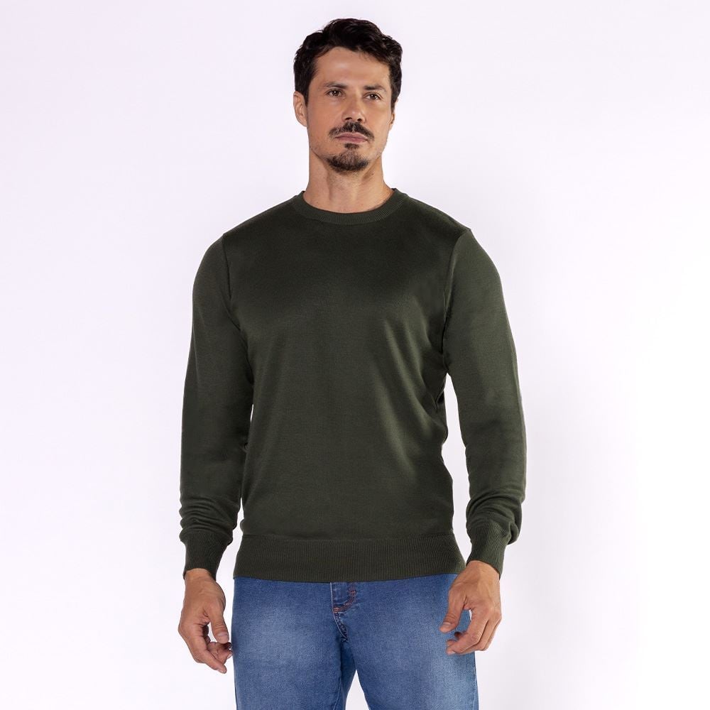 Suéter Masculino De Tricot Marc Alain Verde Militar