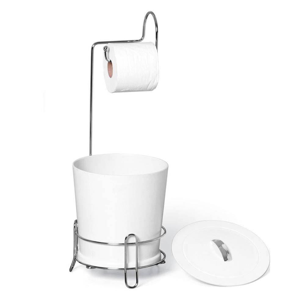 Suporte para Papel Higiênico com Lixeira Niquelart - Cromado
