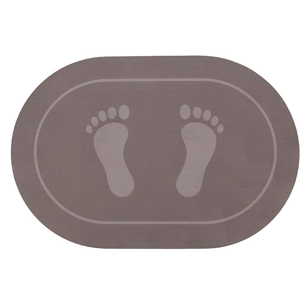 Tapete Acqua Sec para Banheiro 60X40 cm Havan Casa - Marrom Oval
