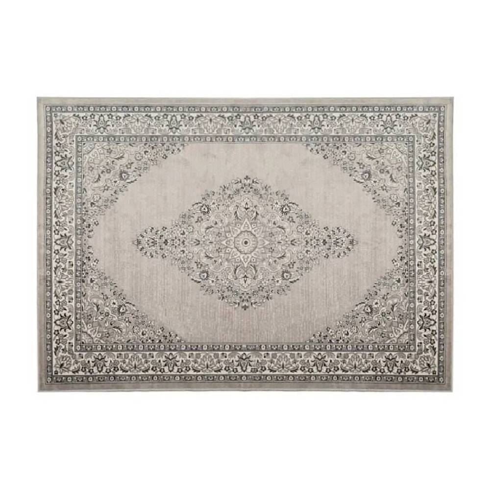 Tapete para Quarto e Sala 1,00X1,40 m Belga Havan Casa - Moldura Cinza E Bege