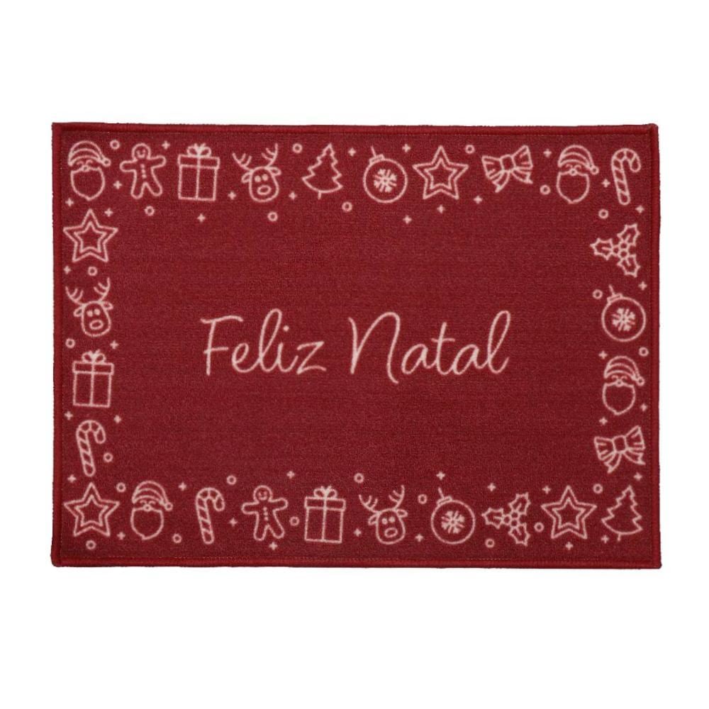 Tapete de Natal Decorativo 50X70 cm Havan Casa - Feliz Natal Vermelho