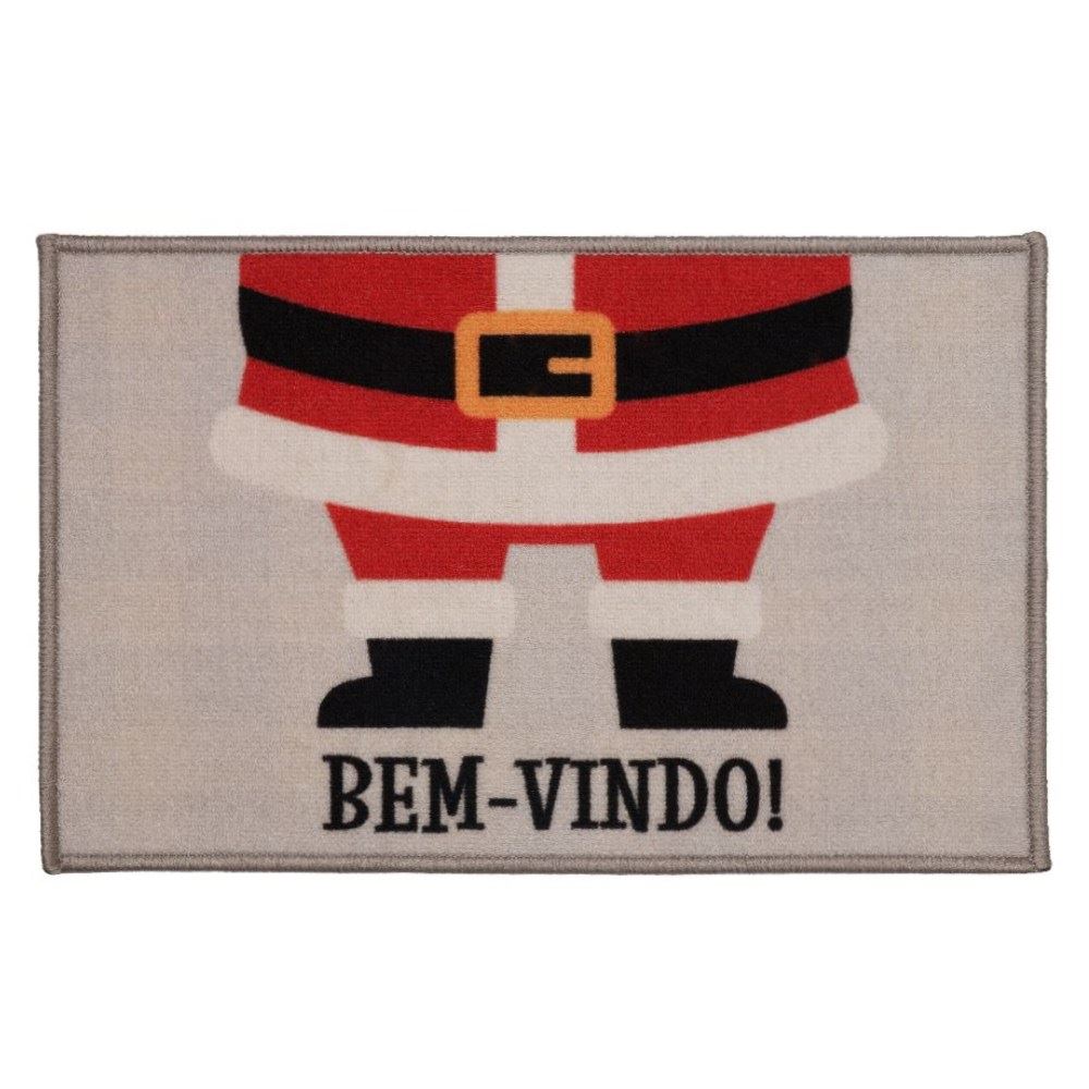 Tapete Decorativo de Natal 40X60cm Havan Casa - Bem-Vindo Cinza