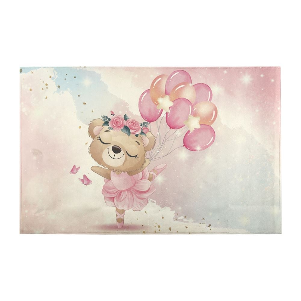 Tapete Para Quarto Infantil 80X125 Cm Havan Casa - Bailarina Rosa