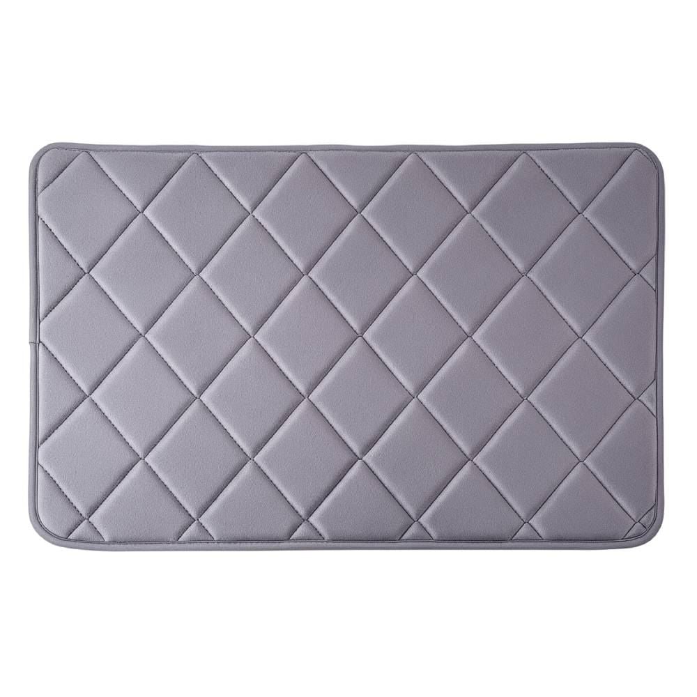 Tapete para Banheiro 50X80 cm Majestic Havan Casa - Cinza Quadriculado