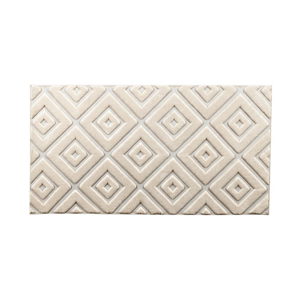 Tapete para Quarto e Sala 80Cm X 1,50M Milano Havan Casa - Marfim Losango