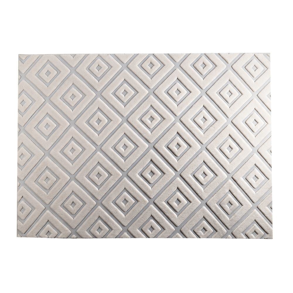 Tapete para Quarto e Sala 1,40X2,00M Milano Havan Casa - Marfim Losango