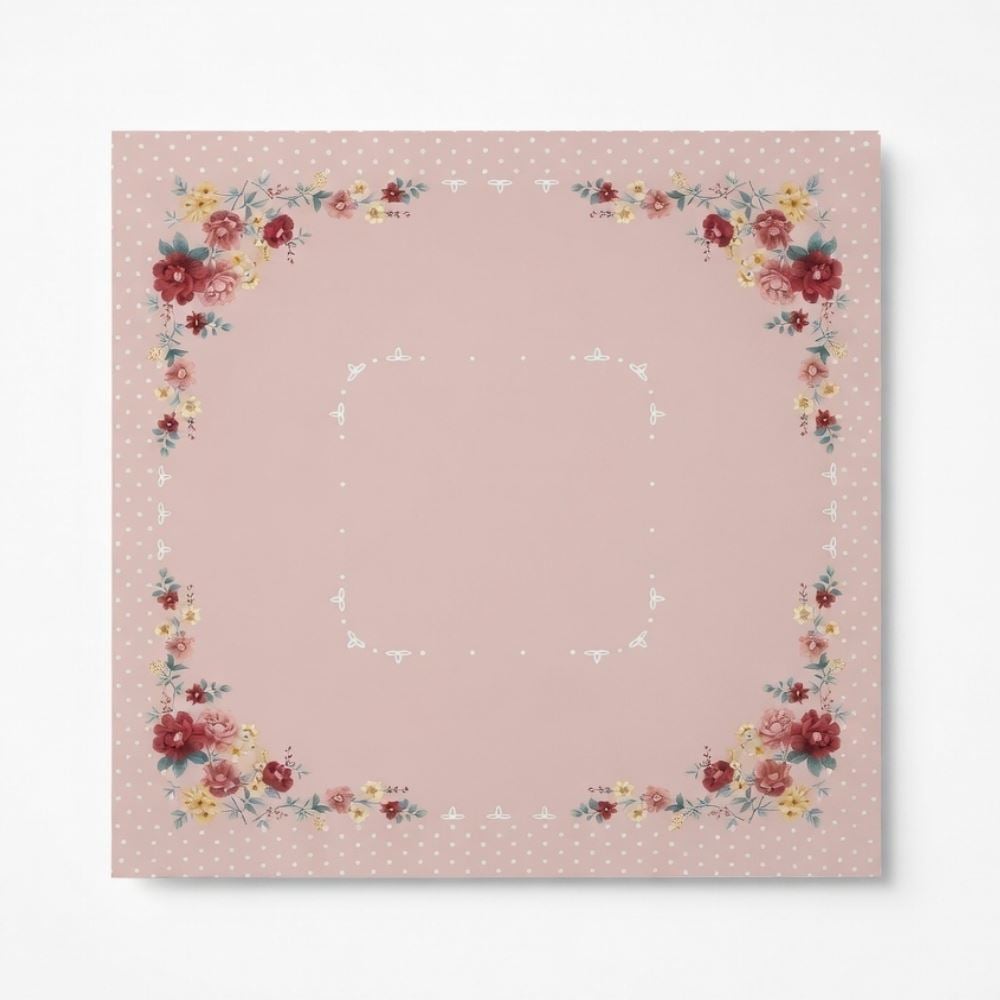 Toalha Centro de Mesa 78X78 cm Clean Döhler - Flores Vintage