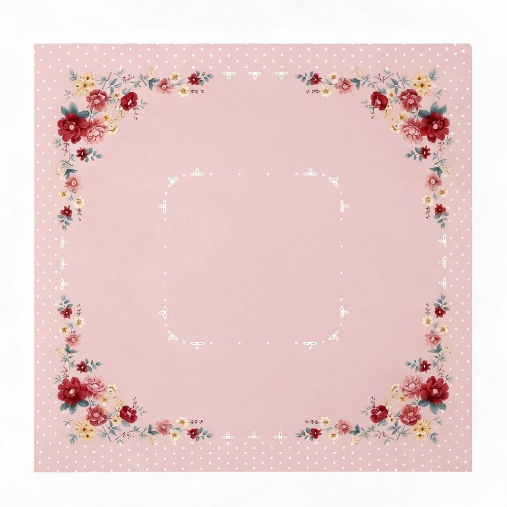 Toalha Centro de Mesa 78X78cm Clean Döhler - Flores Vintage