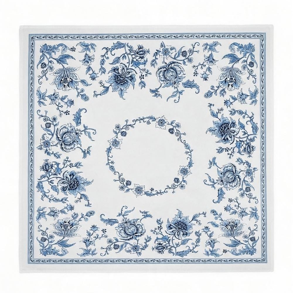 Toalha Centro de Mesa 78X78cm Clean Döhler - Chintz Azul Novo