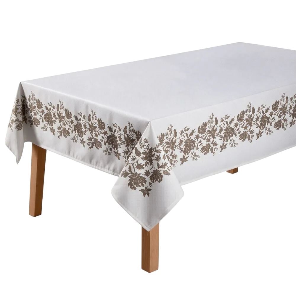 Toalha de Mesa Retangular 1,40X2,10M Clean Döhler - Floral Marrom