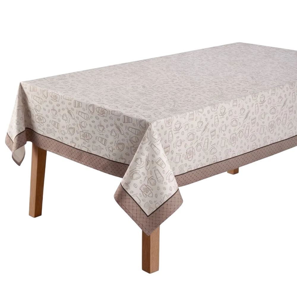 Toalha de Mesa Retangular 1,40X2,10M Clean Döhler - Desenho Café