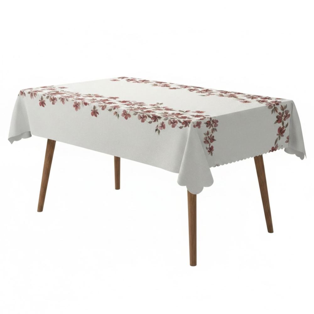  Toalha de Mesa Retangular 1,40M X 2,50M Estampada Havan Casa - Floral Bordô