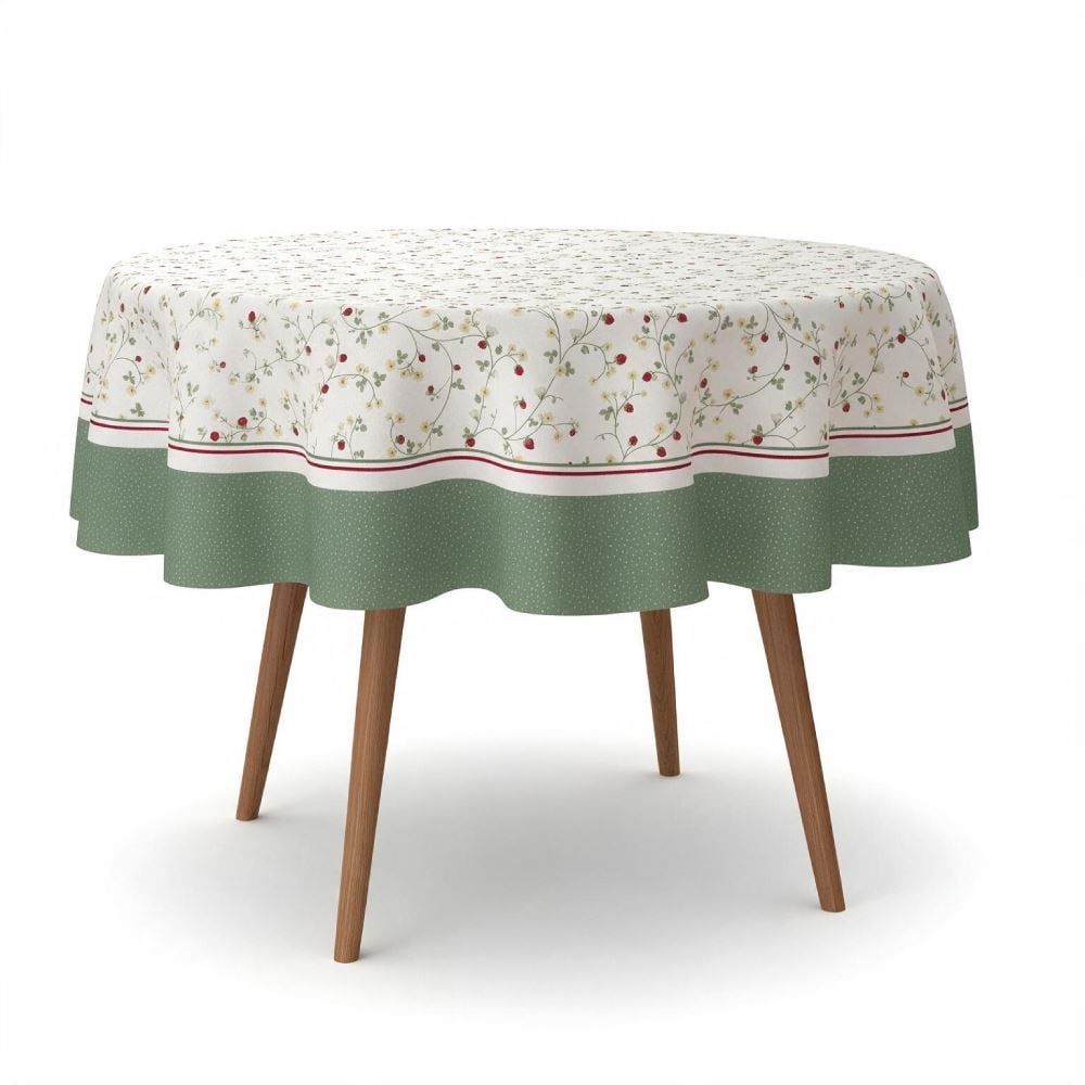 Toalha de Mesa 1,50M Redonda Estampada Havan Casa - Morangos